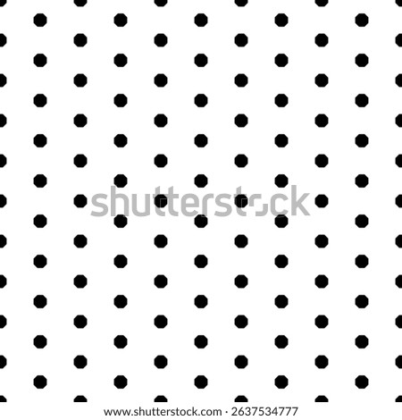 Square seamless background pattern from geometric shapes. The pattern is evenly filled with black octagon symbols. Vector illustration on white background
