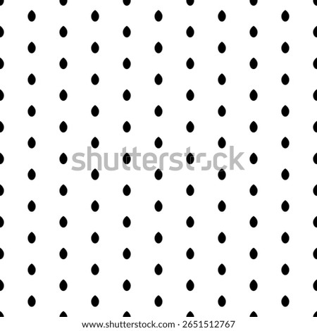 Square seamless background pattern from geometric shapes. The pattern is evenly filled with black oval symbols. Vector illustration on white background