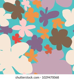 Square seamless floral pattern in the style of "primitivism"