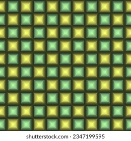 Square seamless pattern background green olive. Geometry pattern abstract background. Shading color square backdrop.