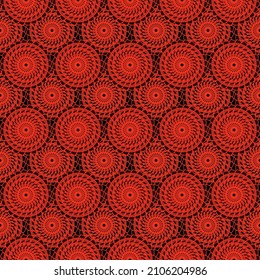 square seamless pattern with black and red mandala