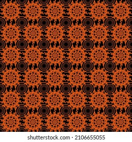 square seamless pattern with brown and circles ornament
