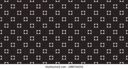 Square seamless pattern. Colored black and beige. The middle cut square, vertical and horizontal.