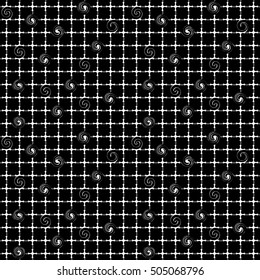 Square seamless pattern. Fashion graphic background design. Modern stylish abstract texture. Monochrome template for prints, textiles, wrapping, wallpaper, website etc. Vector illustration