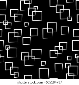Square seamless pattern. Fashion graphic background design. Modern stylish abstract texture. Monochrome template for prints, textiles, wrapping, wallpaper, website etc. Vector illustration