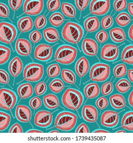 Square, seamless pattern, leaf pattern. Background for site or blog, textiles, packaging, interior drawing, wallpaper