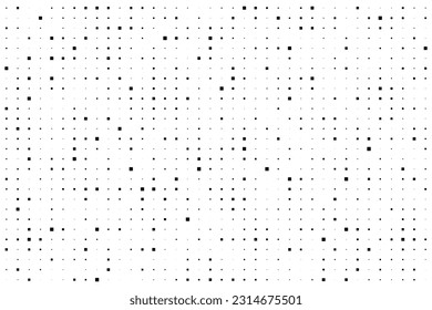 Square seamless pattern. Repeating fadew dotted halftone. Fading background. Simple small geometric patern. Repeat faded texture. Repeated abstract fades dot element for prints. Vector illustration