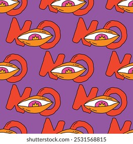 square seamless pattern -sinister eyes for Halloween.Devil eyes in 1970s psychedelic style.Groovy and funky print ornament.A look from a horror movie. Mystical esoteric eye.Witches,astrology and tarot