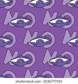 square seamless pattern -sinister eyes for Halloween.Devil eyes in 1970s psychedelic style.Groovy and funky print ornament.A look from a horror movie. Mystical esoteric eye.Witches,astrology and tarot