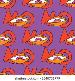 square seamless pattern -sinister eyes for Halloween.Devil eyes in 1970s psychedelic style.Groovy and funky print ornament.A look from a horror movie. Mystical esoteric eye.Witches,astrology and tarot