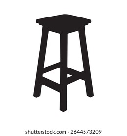 Square Seat Wooden Stool Vector