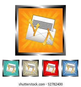 Square send-receive mail vector buttons