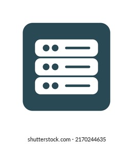 Square server icon. Web hosting. Cloud storage. Vector.