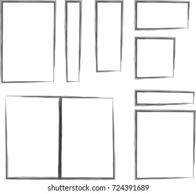 Square  set of frames with transparent background. Vector illustration.High resolution