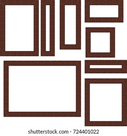 Square Set of frames with transparent background. Vector illustration.High resolution