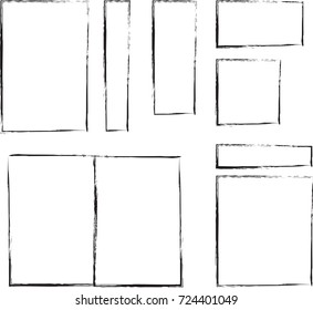 Square Set of frames with transparent background. Vector illustration.High resolution