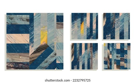 conjunto cuadrado de texturas de pintura al óleo