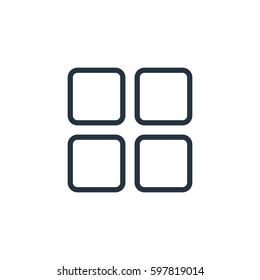 square setting line icon on white background