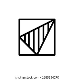 square, shading and mathematics icon. Perfect for application, web, logo, game and presentation template. icon design line style