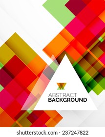 Square shape abstract layouts, business template, colorful blocks