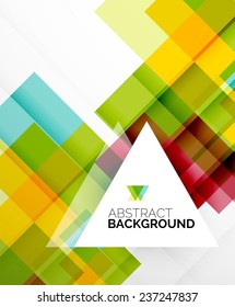 Square shape abstract layouts, business template, colorful blocks