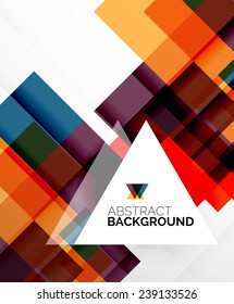 Square shape abstract layouts, business template, colorful blocks