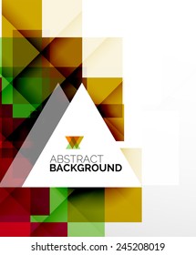 Square shape abstract layouts, business template, colorful blocks