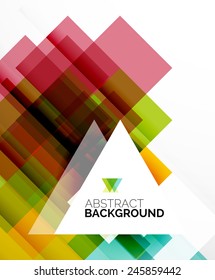Square shape abstract layouts, business template, colorful blocks