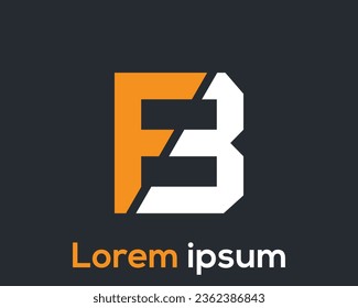 Square Shape Alphabet letter 'FB' Logo Design Illustration Template.
