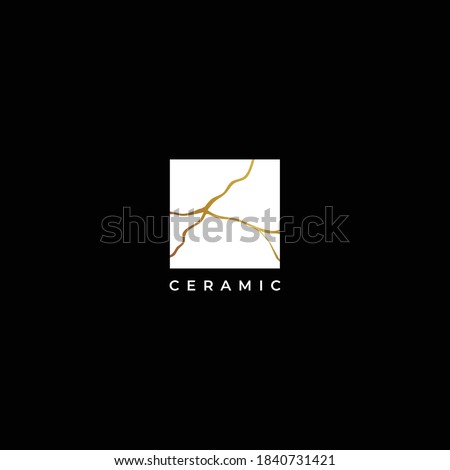 Square shape with artistic abstract lines vector logo icon sign design concept. Isolated object on black background