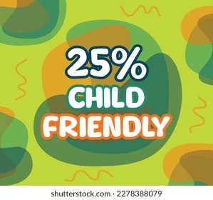 square shape banner vector, illustration of 25% GMO percentage. interesting gradation design with child theme.
