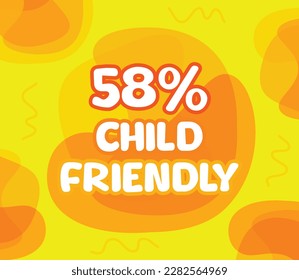 square shape banner vector, illustration of 58% GMO percentage. interesting gradation design with child theme.