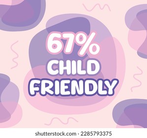 vector de rótulo de forma cuadrada, ilustración del 67% del porcentaje de OMG. interesante diseño de gradación con tema infantil.