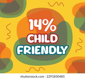 square shape banner vector, illustration of 14% GMO percentage. interesting gradation design with child theme.