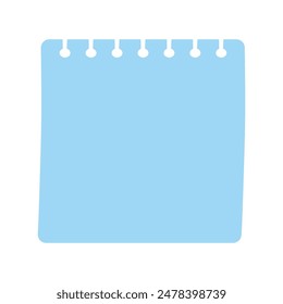 Square shape blank notebook page note paper flat vector template
