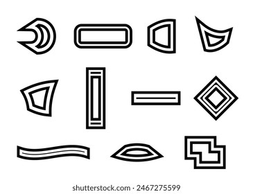 Square shape bold line icon collection. Design elements for decoration, banner, template, sticker, badge, poster