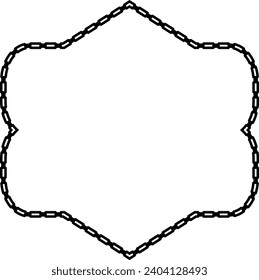 Square shape Chain round frame Chain let design texture decorative vintage frames silhouette black ornamental label frames banners vector retro badges elements symbols ornate ribbon borders isolated
