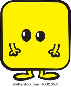 Square Shape - Character - Vector Illustration