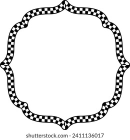 Square shape Check pattern checkered vector vintage frames retro badge banners decorative frame elements art frames picture frames ornamental framing decoration ornamental silhouette black 