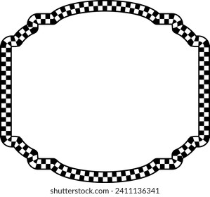 Square shape Check pattern checkered vector vintage frames retro badge banners decorative frame elements art frames picture frames ornamental framing decoration ornamental silhouette black