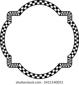 Square shape Check pattern checkered vector vintage frames retro badge banners decorative frame elements art frames picture frames ornamental framing decoration ornamental silhouette black