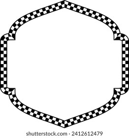 Square shape Check pattern checkered vector vintage frames retro badge banners decorative frame elements art frames picture frames ornamental framing decoration ornamental silhouette black