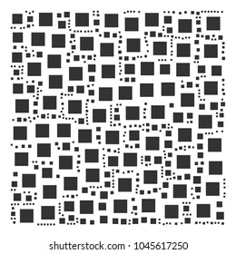Square Shape collage done in the group of square shape design elements. Vector iconized composition done with simple items.