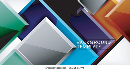 Square shape color abstract geometry. Vector Illustration For Wallpaper, Banner, Background, Card, Book Illustration, landing page