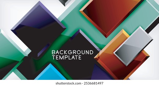 Geometria abstrata da cor da forma quadrada. Ilustração vetorial para papel de parede, banner, plano de fundo, cartão, ilustração de livro, página inicial