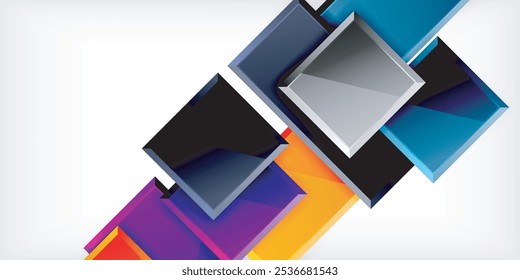 Square shape color abstract geometry. Vector Illustration For Wallpaper, Banner, Background, Card, Book Illustration, landing page