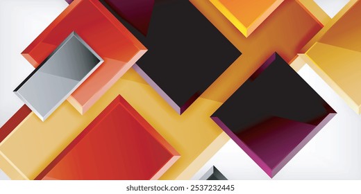 Geometría abstracta de color de forma cuadrada. Ilustración vectorial para el Fondo de pantalla, Anuncio, fondo, tarjeta, ilustración del libro, landing page
