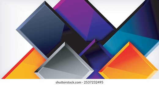 Square shape color abstract geometry. Vector Illustration For Wallpaper, Banner, Background, Card, Book Illustration, landing page