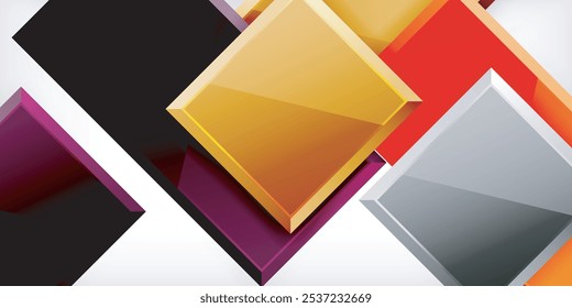 Geometría abstracta de color de forma cuadrada. Ilustración vectorial para el Fondo de pantalla, Anuncio, fondo, tarjeta, ilustración del libro, landing page