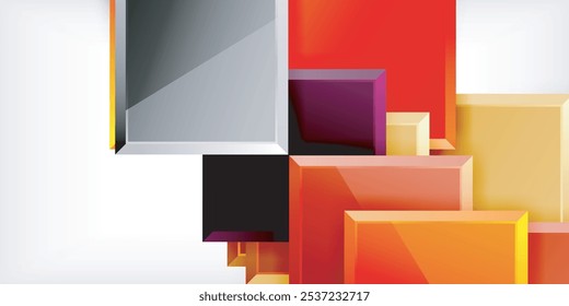 Square shape color abstract geometry. Vector Illustration For Wallpaper, Banner, Background, Card, Book Illustration, landing page